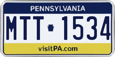 PA license plate MTT1534