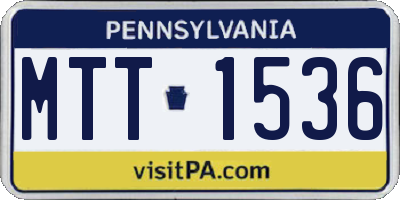 PA license plate MTT1536