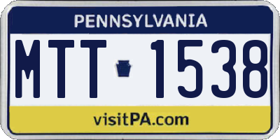 PA license plate MTT1538