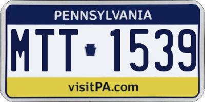 PA license plate MTT1539