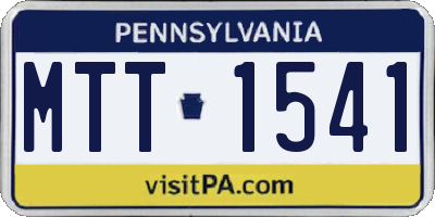 PA license plate MTT1541