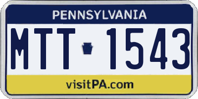 PA license plate MTT1543