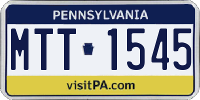 PA license plate MTT1545