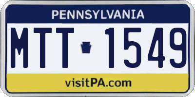 PA license plate MTT1549
