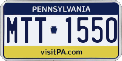 PA license plate MTT1550