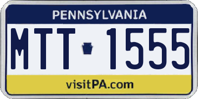 PA license plate MTT1555
