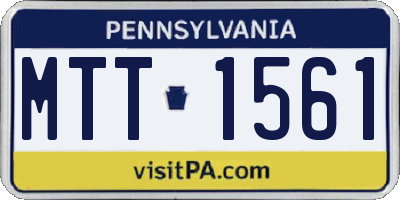 PA license plate MTT1561