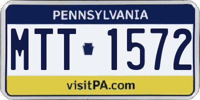 PA license plate MTT1572