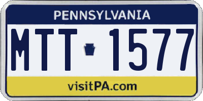 PA license plate MTT1577