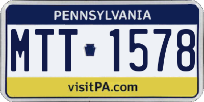 PA license plate MTT1578