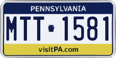 PA license plate MTT1581