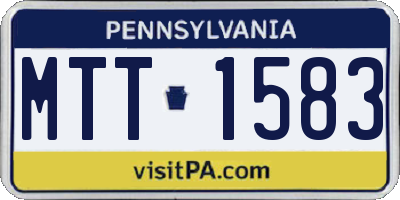 PA license plate MTT1583