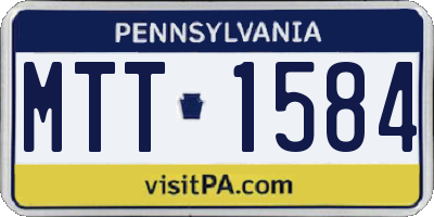PA license plate MTT1584