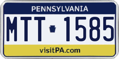 PA license plate MTT1585