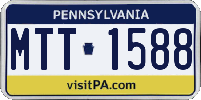 PA license plate MTT1588