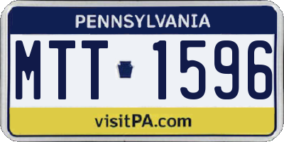 PA license plate MTT1596