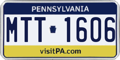 PA license plate MTT1606