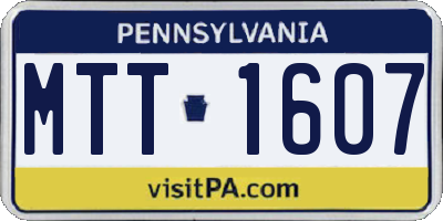 PA license plate MTT1607