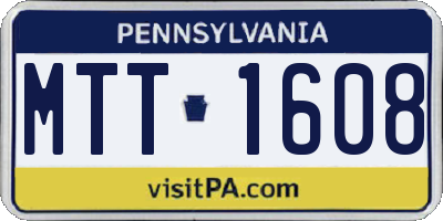 PA license plate MTT1608