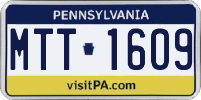 PA license plate MTT1609