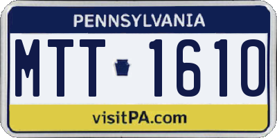 PA license plate MTT1610