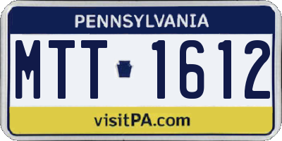 PA license plate MTT1612