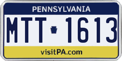 PA license plate MTT1613