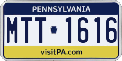 PA license plate MTT1616
