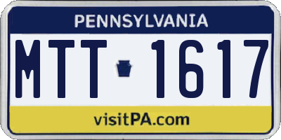 PA license plate MTT1617
