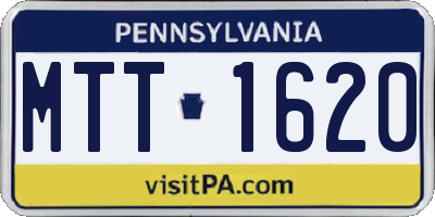 PA license plate MTT1620