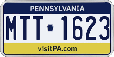 PA license plate MTT1623
