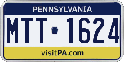 PA license plate MTT1624