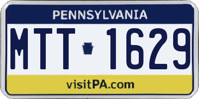 PA license plate MTT1629