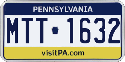 PA license plate MTT1632
