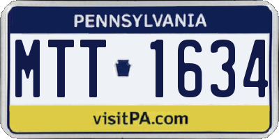 PA license plate MTT1634