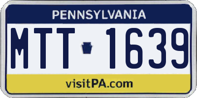 PA license plate MTT1639