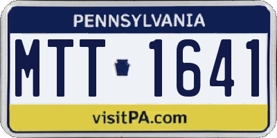 PA license plate MTT1641