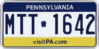 PA license plate MTT1642
