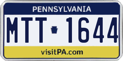 PA license plate MTT1644