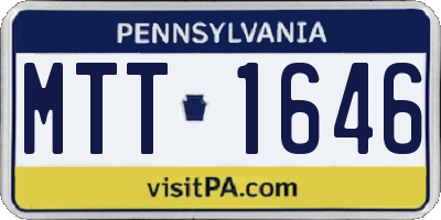 PA license plate MTT1646