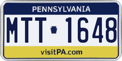 PA license plate MTT1648