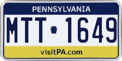 PA license plate MTT1649