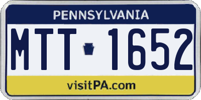 PA license plate MTT1652