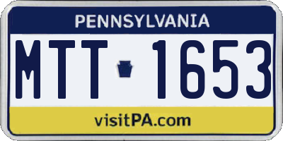 PA license plate MTT1653