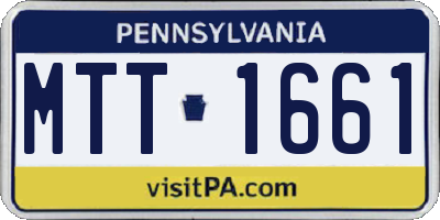 PA license plate MTT1661
