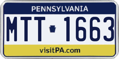 PA license plate MTT1663
