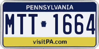 PA license plate MTT1664