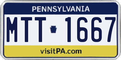 PA license plate MTT1667
