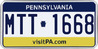 PA license plate MTT1668