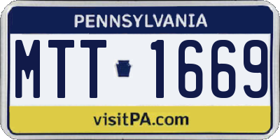 PA license plate MTT1669